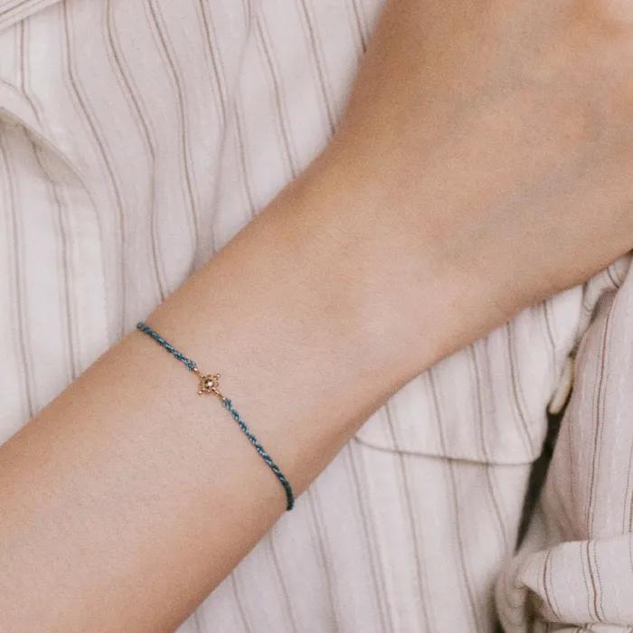 [14k]_antique twinkles cord bracelet.