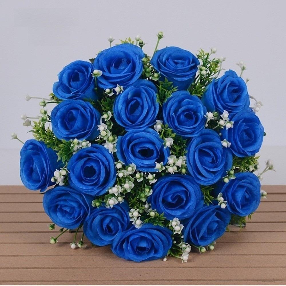 Home Decoration Silk Fake Rose Flowers Bride Bouquet Home Floral Arrangement Party Indoor Decor