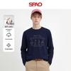 Мужская футболка SPAO в академическом стиле, 100% хлопок, с длинным рукавом