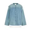 LESS 2025 Autumn Light Blue Loose Fit Denim Jacket