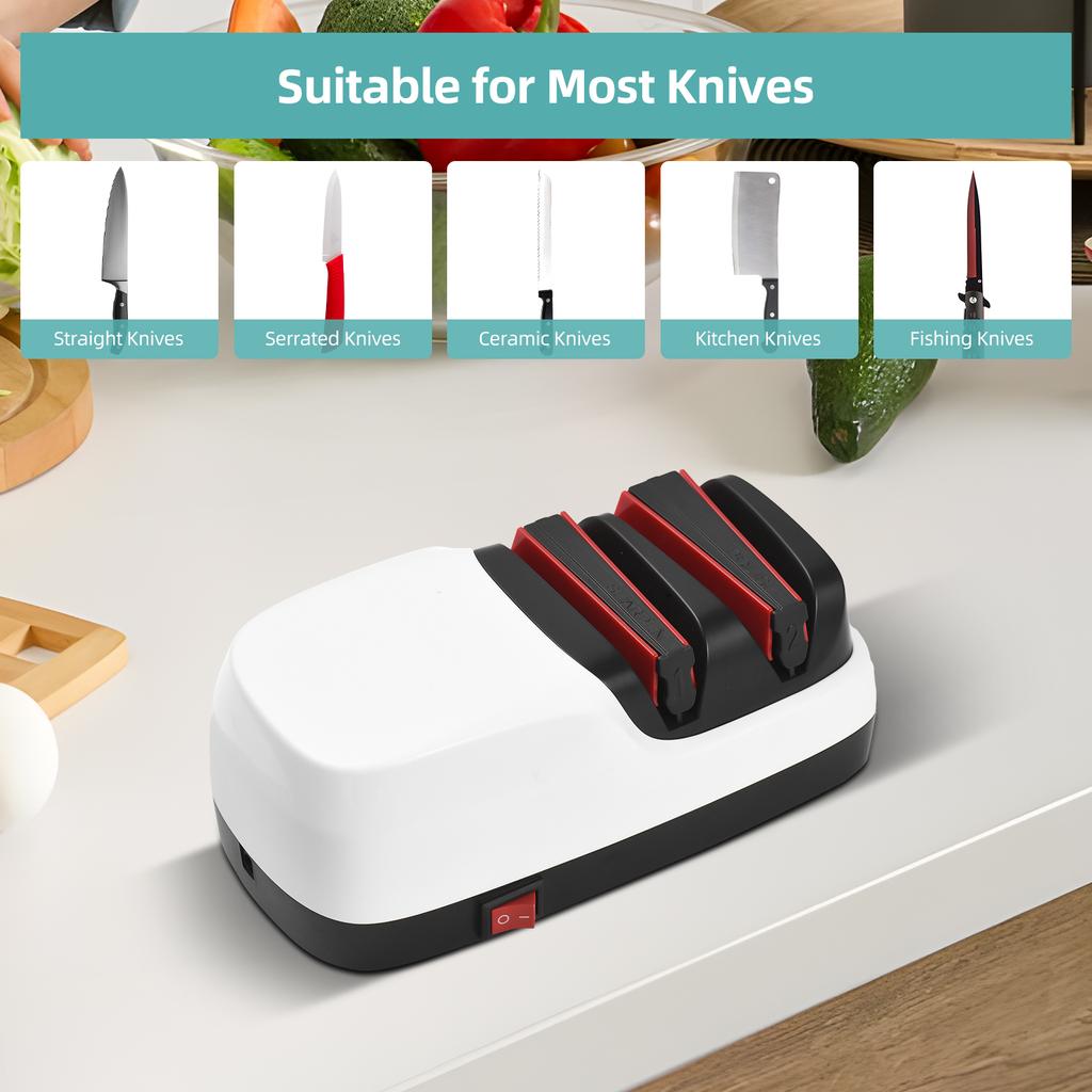 Электрическая точилка для ножей 2-ступенчатая система заточки ножей для быстрой заточки и полировки ножей