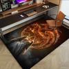 1pc Fire and Blood Office Carpet Chair Mats, Home Decor Mat | Fantasy Theme Mat | Durable Mat, Dragon DecorB16