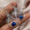 Драгоценный камень лазурит 925 пробы, посеребренные серьги-крючки, ювелирные изделия NST-J2H2820