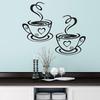 Настенная наклейка с изображением двух чашек с кофе