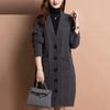 Women Autumn Long Sleeve Loose Fashionable V Neck Temperament Knitted Sweater Cardigans Basic Causal Coat Tops