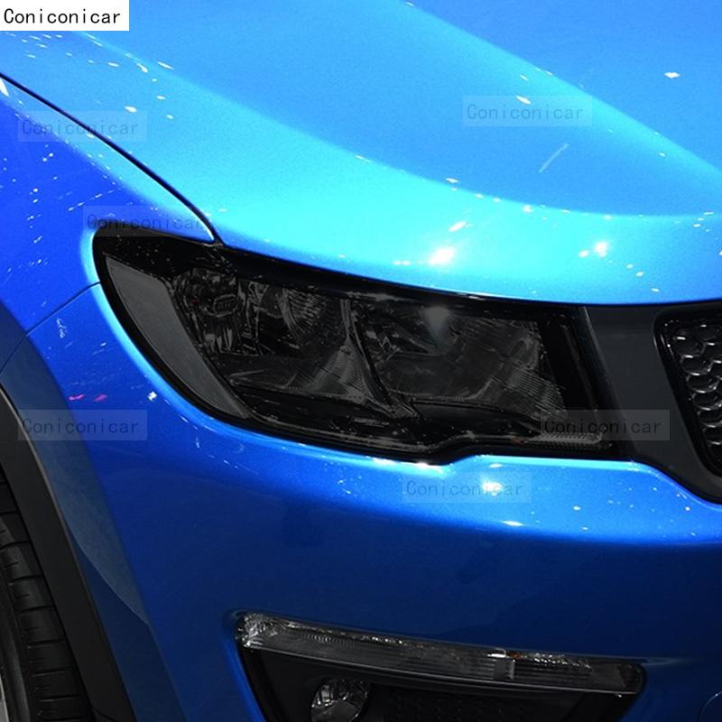 Для JEEP Compass 2017-2020 Автомобильный Фонарь Фары Черная Защитная Пленка из ТПУ Передний Свет Изменение Цвета Тонировка Наклейка Аксессуары
