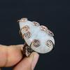 Rainbow Moonstone Handmade Copper Wire Wrap Jewelry Ring Size 9 A9m24