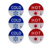 6Pcs Self-adhesive Hot And Cold Sign Stickers Child-friendly Round Waterproof Acrylic Label Signs Prevent Burns Thermometer Pattern Reminder