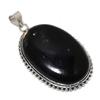 Natural Black Onyx Gemstone Handmade 925 Sterling Silver Pendant 2.48" Q8y84
