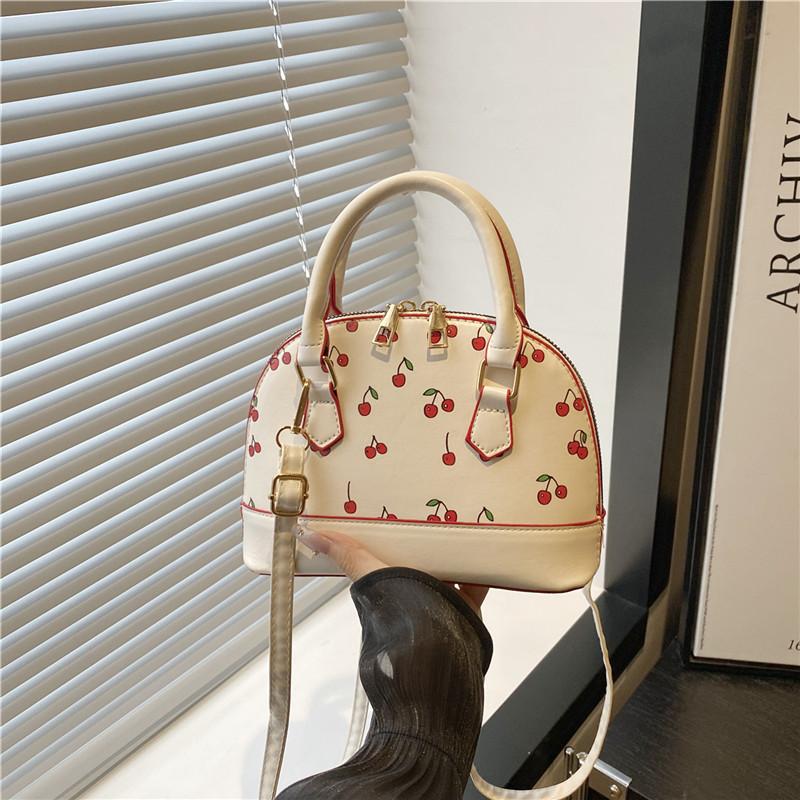 Вишневая портативная сумка-ракушка летняя модная милая наплечная сумка большой вместимости трендовая повседневная универсальная сумка-мессенджер