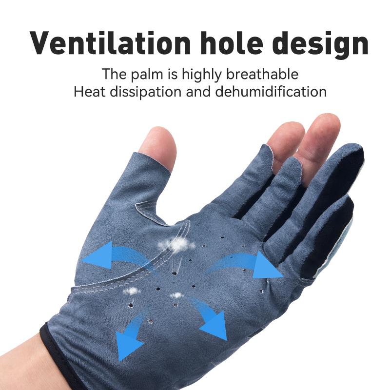 Kingdom Спортивные на открытом воздухе противоскользящие перчатки для рыбалки, ледяная лайкра, дышащая ткань для езды на велосипеде, кемпинга, пешего туризма, перчатки без пальцев