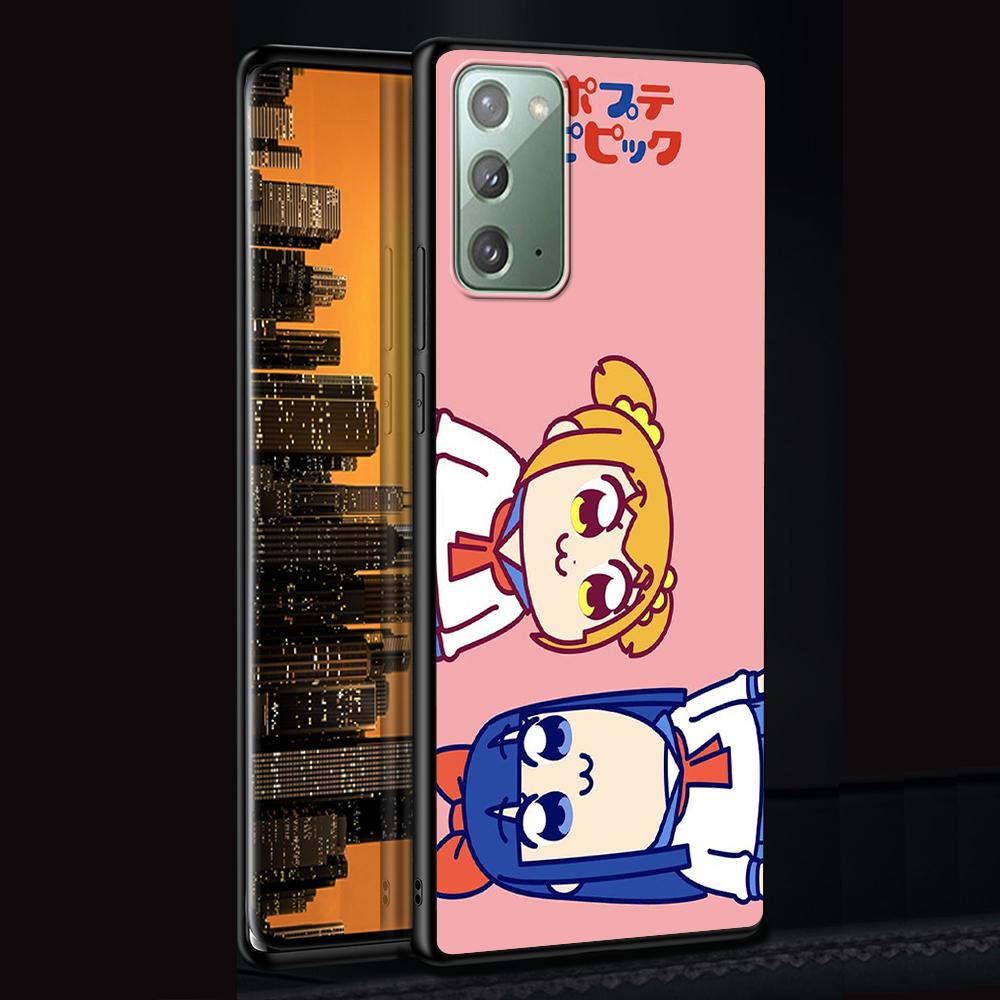 Аниме чехол Pop Team Pipi для Samsung Galaxy Note 20 Ultra 10 Lite 9 8 A53 A52 A12 S22 S21 FE S20 Plus Силиконовый черный чехол для телефона