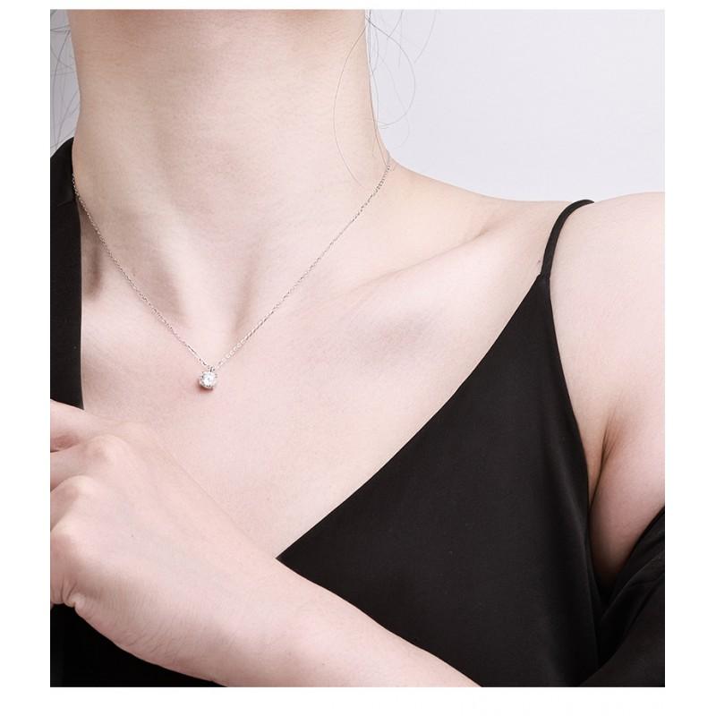 Love Cross Pendant Necklace Moissanite Clavicle Chain Women