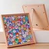 Cartoon Cat Wooden Coloring Puzzle Kit with Photo Frame Marker Pens DIY Hand-Painted Irregular Jigsaw Puzzle Toy Decoration Ornament