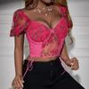 Trend Sexy Lace Shirt Women Corset Summer Club Crop Top Ladie Tank Top Woman Clothes