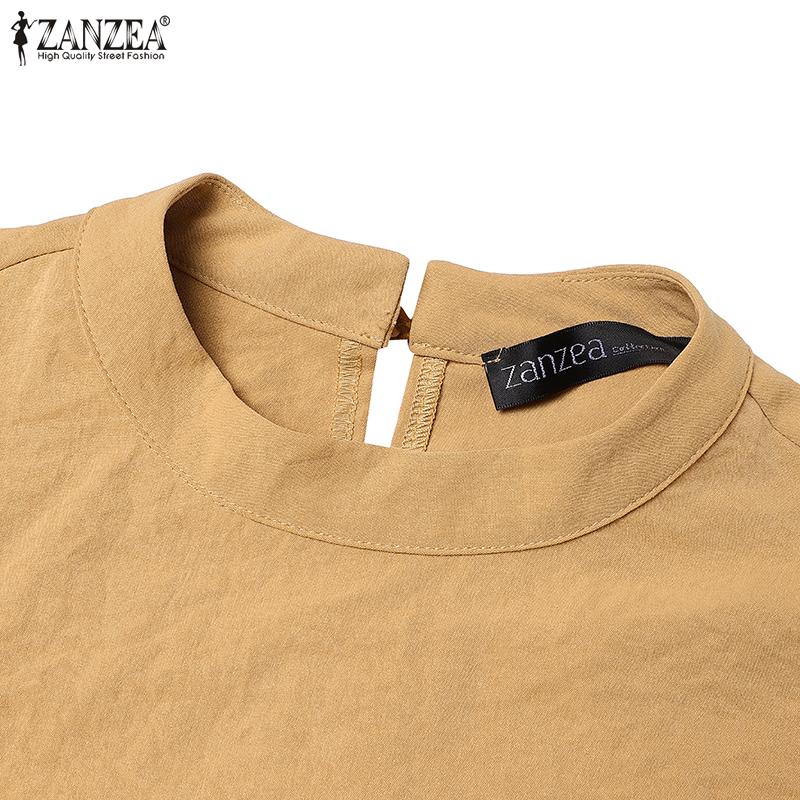 ZANZEA Женское повседневное мусульманское длинное платье с круглым вырезом и длинным рукавом