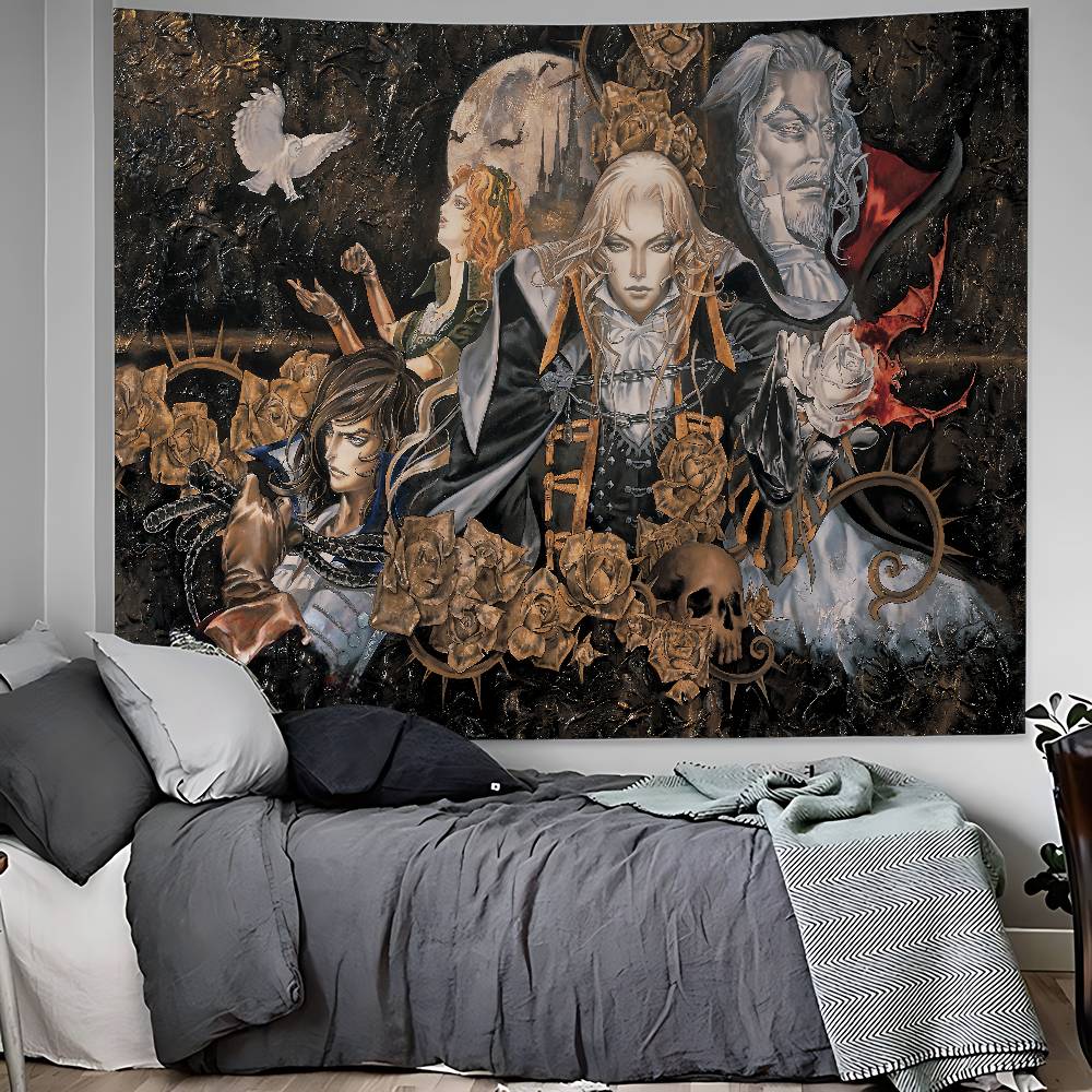 Castlevania Cartoon Hanging Bohemian Tapestry Indian Buddha Wall Decoration Witchcraft Bohemian Hippie Cheap Hippie Wall Hanging