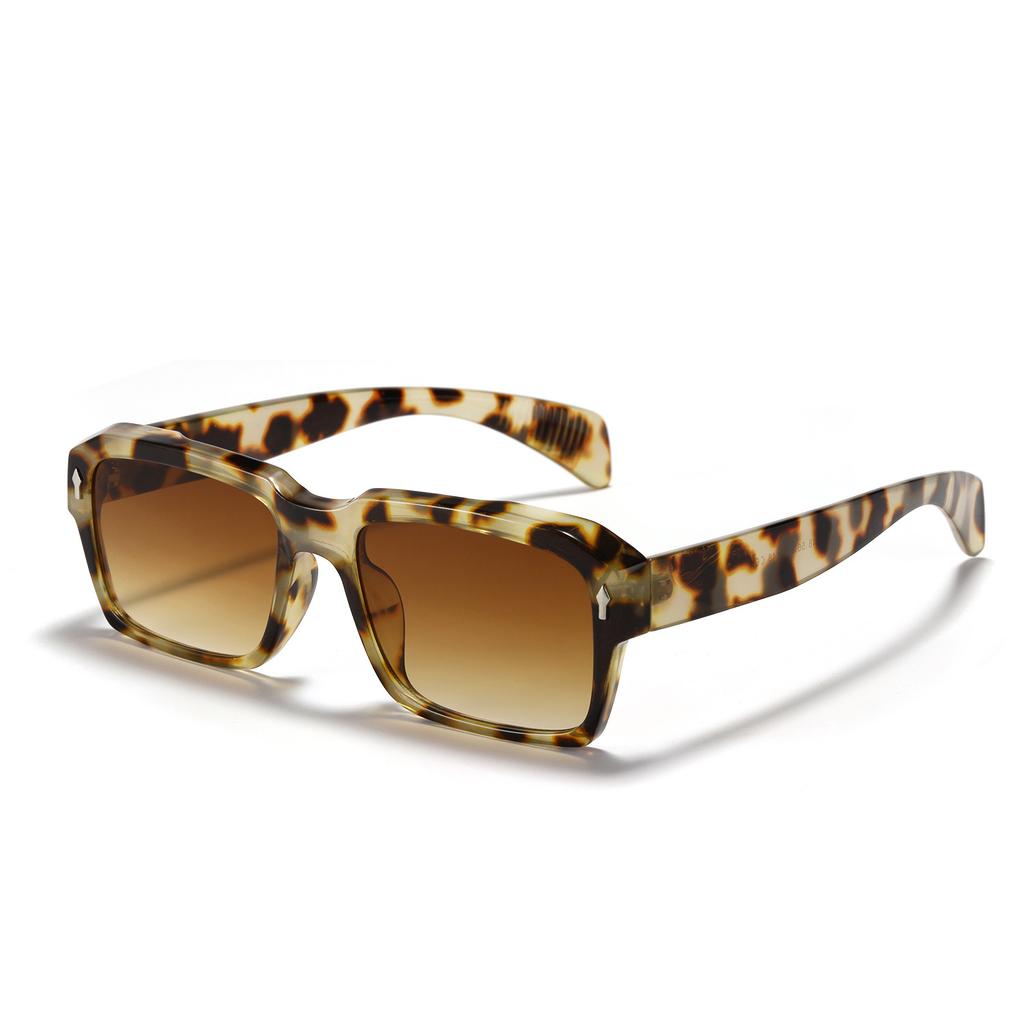 Квадратные очки 2348 Узкая оправа прямоугольные ретро солнцезащитные очки женские Ins Rivet мужские солнцезащитные очки