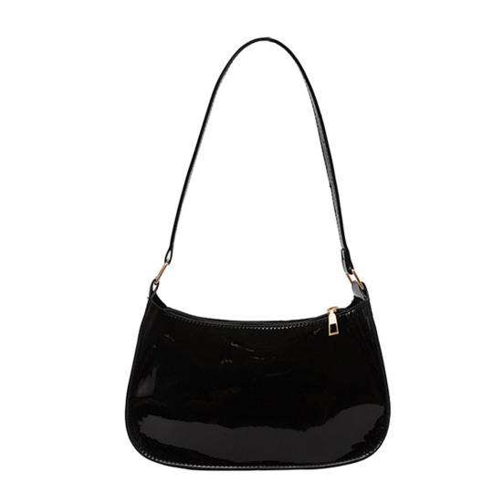 Ретро глянцевая сумка через плечо женская однотонная искусственная кожа подмышечная сумка повседневная сумка хобо водонепроницаемая сумка для повседневной жизни путешествий вечеринок