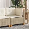 VidaXL Garden Corner Sofa with Cushions Beige Wicker 365904
