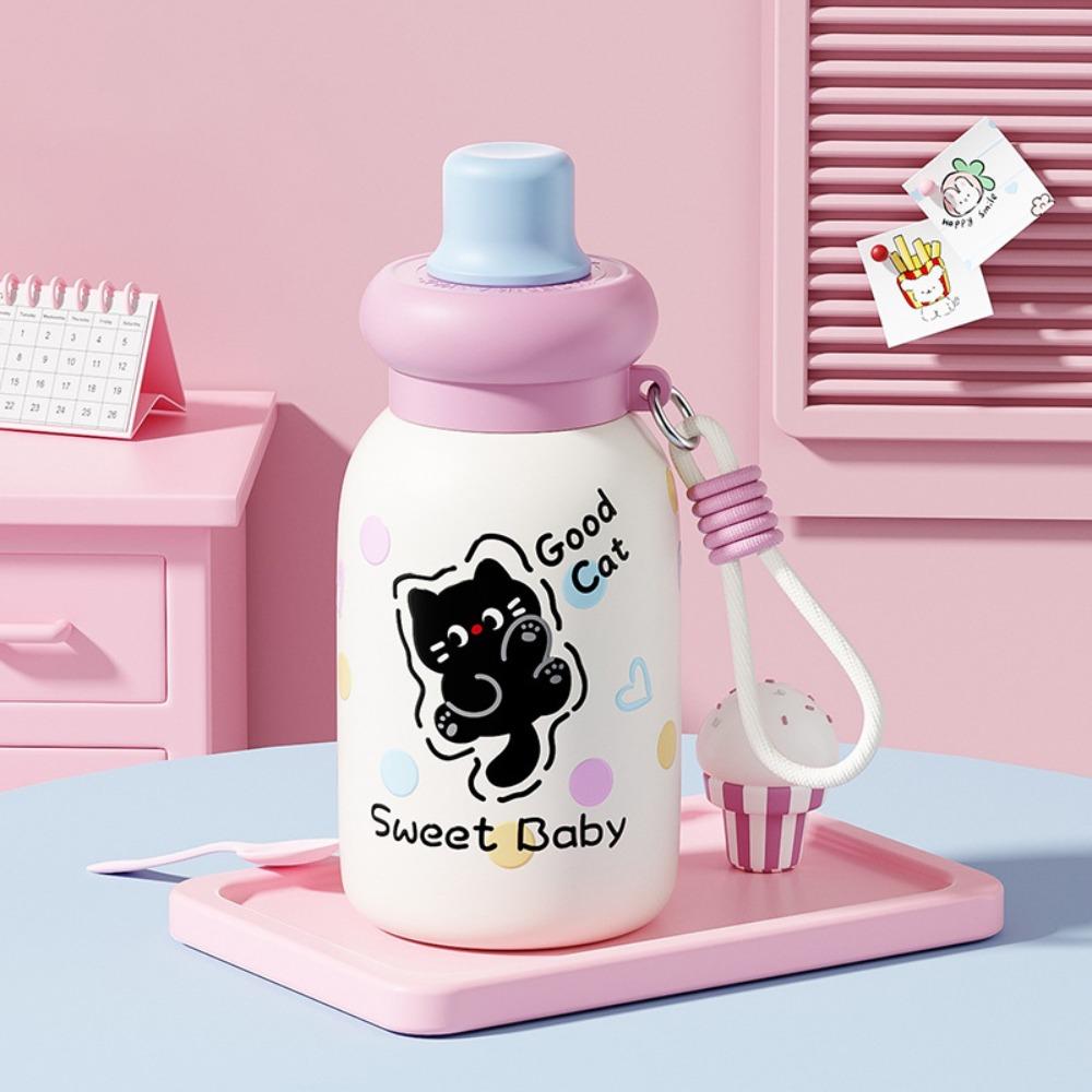 Милая термокружка 500 мл, из нержавеющей стали 316, герметичная, с мультяшным рисунком, для использования на улице