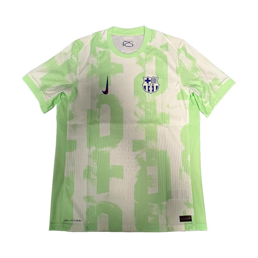 Nike X Barcelona Football Club Collaboration, удобная футболка с круглым вырезом и коротким рукавом, мужские топы, зеленый FQ1949-701
