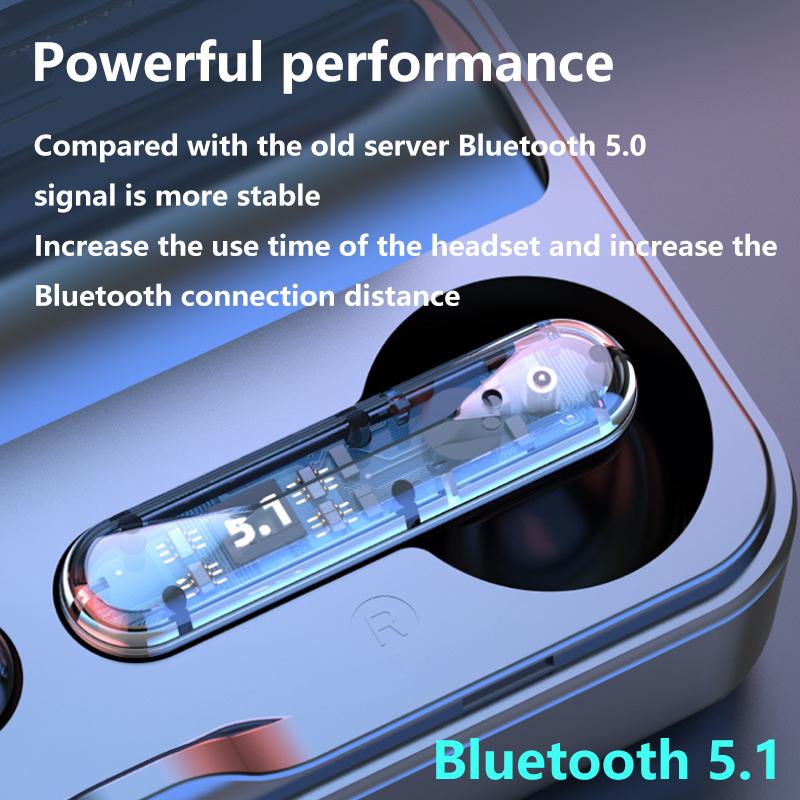 Новый TWS Bluetooth 5.1 Наушники 3500 мАч Зарядное устройство Беспроводные наушники 9D Стерео Спорт Водонепроницаемые наушники Гарнитуры HIFI Стерео IPX7