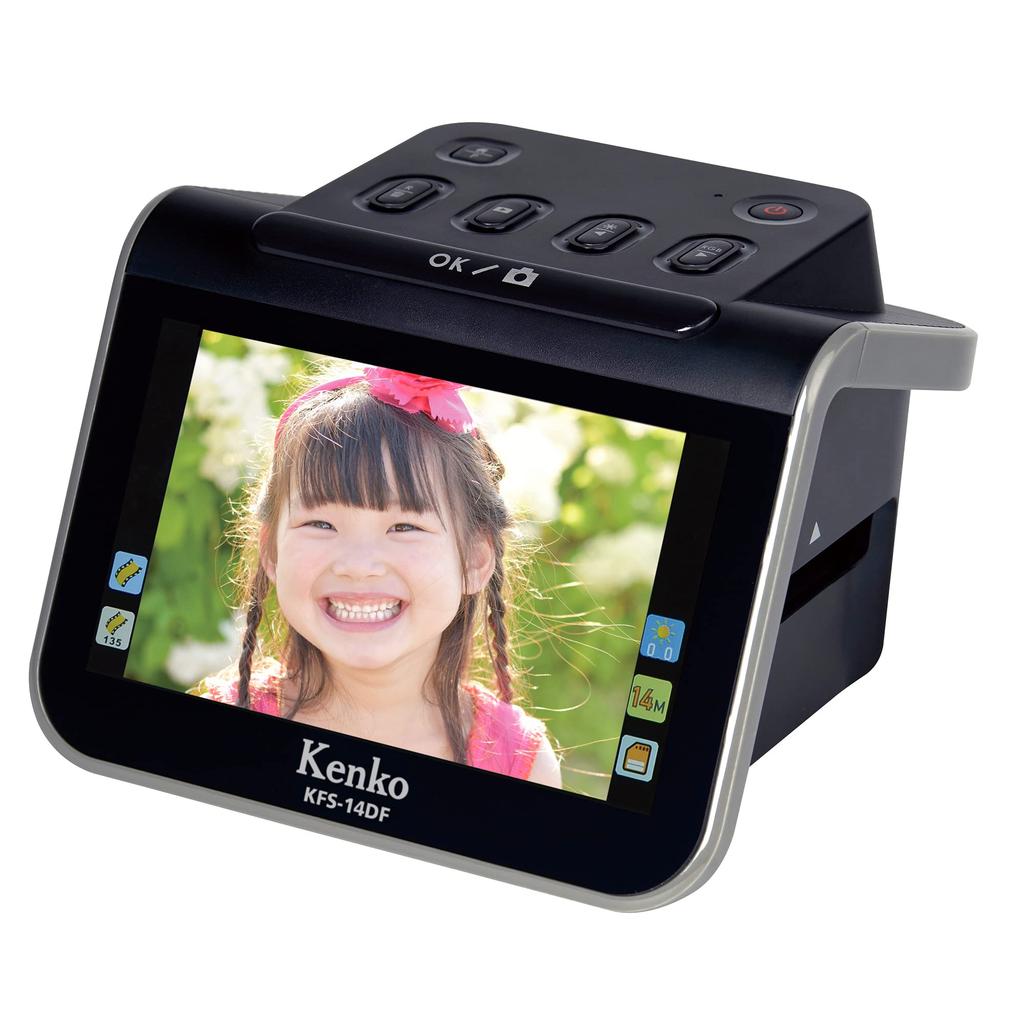 Kenko KFS-14DFST Цифровой сканер пленок 12,4 МП с 5-дюймовым IPS ЖК-дисплеем, HDMI-выходом для 35 мм, 110, 126 и Защитным чехлом