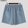 INCERUN Men Elastic Waist Side Zipper Home Wear Mini Pants Shorts Pajamas Underwear