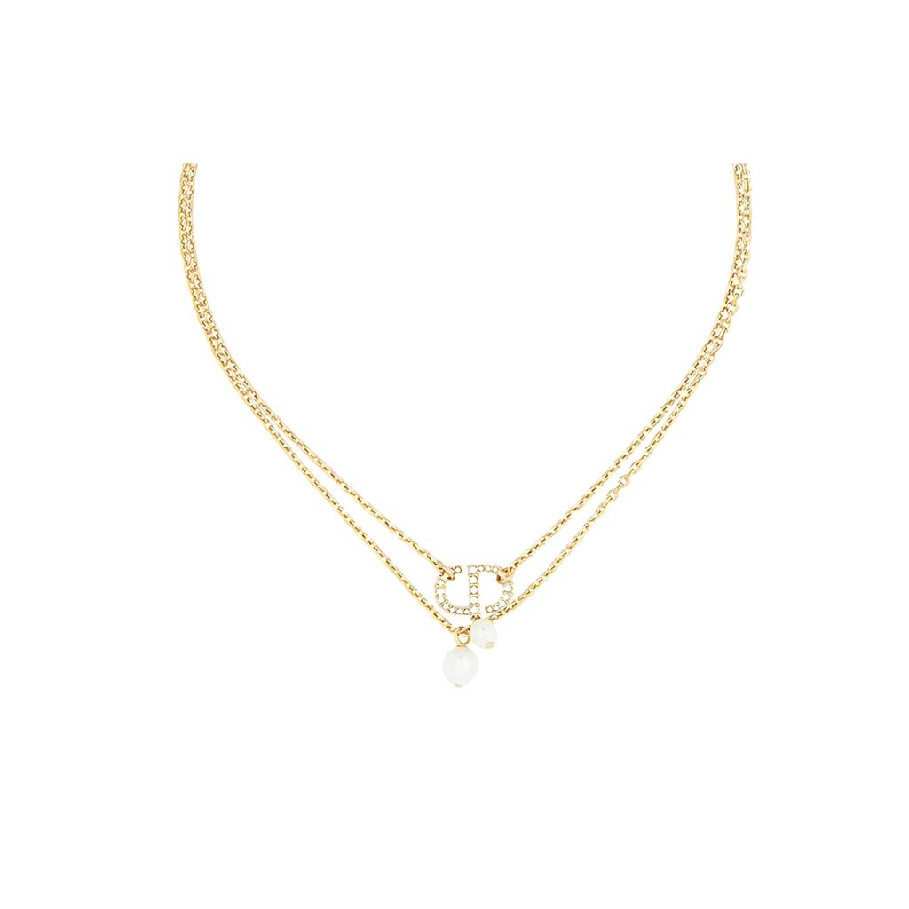 DIOR Resin, Faux Crystal Necklaces Women's Gold N1389PTCCY