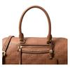 MICHAEL KORS Jet Set Travel Embossed Logo Design Gold Metal Details Cow Leather Travel Bag Women's Brown
