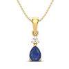 Blue Sapphire Elegant Drop Design Pendant - Sterling Silver