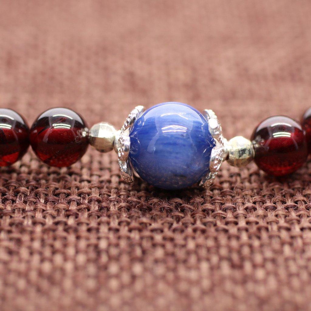 Garnet Kyanite Success and Good Fortune Power Stone Bracelet for Women [KOAI] (January Birthstone)
