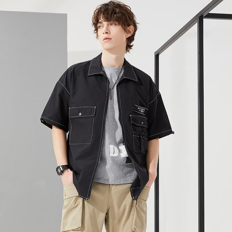 Dickies Твиловая рабочая рубашка с карманом, короткий рукав, унисекс, черная DK010174BLK