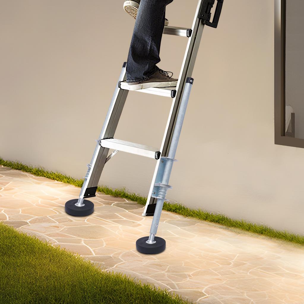 18.5-22.44in Ladder Support Foot Levelers, Universal Stair Ladder Stabilizers, Ladder Aide Leveling Feet for Extension Ladders