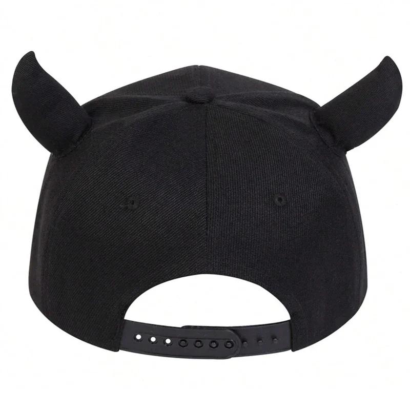 Hip-Hop Personality Horn Cow And Face Smiling Neutral Gender Women Men For Hats Spring Autumn Outdoor Adjustable Casual Baseball Caps Sunscreen