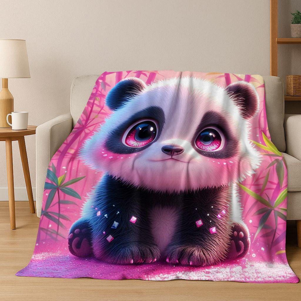 2026 New Dream Panda Cute Cartoon Art Flannel Blanket,Cozy Soft Throw Blanket for Home Bedroom Bed Sofa Picnic Cover Gift Kids