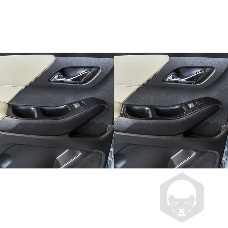 For Chevrolet Traverse RS LT 2018- Real Carbon Fiber Sticker Rear Door Window Lift Panel Car Accessories ide Decorative
