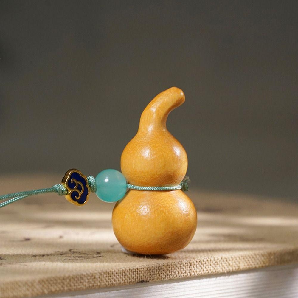 Chinese Style Sandalwood Gourd Keychain Pendant Gourd Car Keychain Wooden Pendant Phone Chain Men