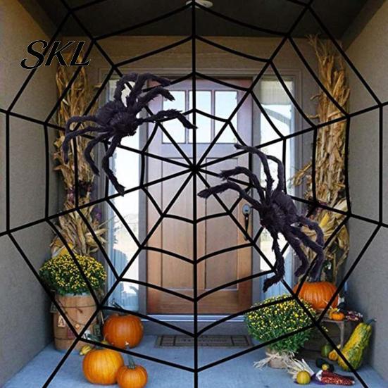 Realistic Spider Prop Halloween Decoration, Large Fake Furry with Red Plush Toy Eyes for Outdoor Indoor Yard Home Party Haunted House Decor