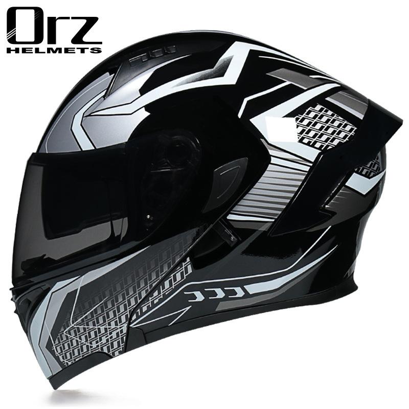 Motorcycle Helmets Men's and Women's Unveiling Helmets Full Helmets Tail Rider Bluetooth Locomotive Men's and Women's Winter Personality Electric