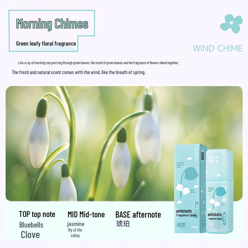 Runben Morning Bell Fragrance Spray & Dandruff Control Shampoo Set