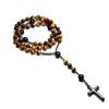 Натуральный камень тигровый глаз, католический Христос, четки, ожерелья для женщин и мужчин, кулон с гематитовым крестом, мала, ювелирные изделия