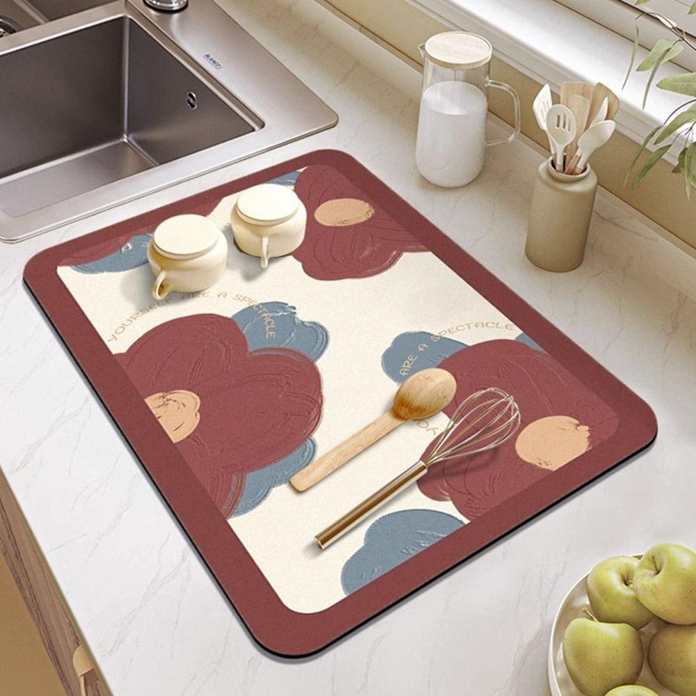 Foldable Dining Pad Kitchen Placemat Tableware Mat Fashion Drying Mats Bathroom Countertop Mat