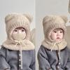 Ветронепроницаемые шапки-бини, зимняя теплая детская балаклава, милая вязаная шапка-пуловер