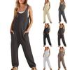 Womens Casual Jumpsuits With Pockets Sleeveless Tank Top Jumpsuit Long Rompers