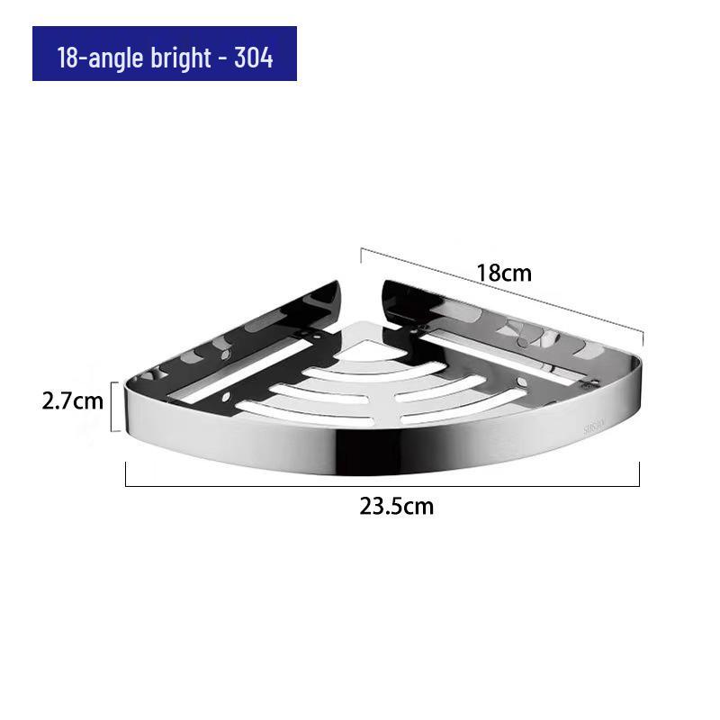 Угловая полка из нержавеющей стали 304 без сверления для настенного хранения в ванной комнате и отеле