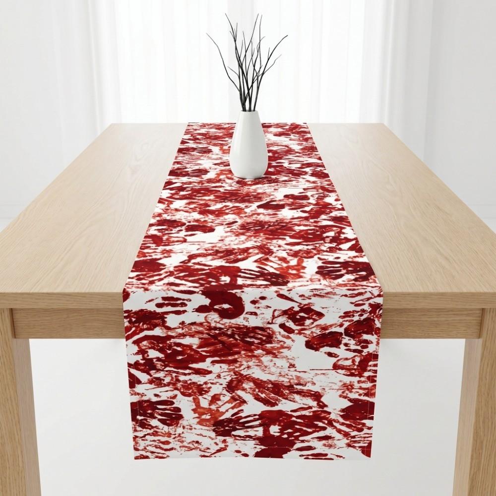 Bloody Halloween Decorative  Tablecloth Handprint Table Cover Scary Placemat  Halloween Party