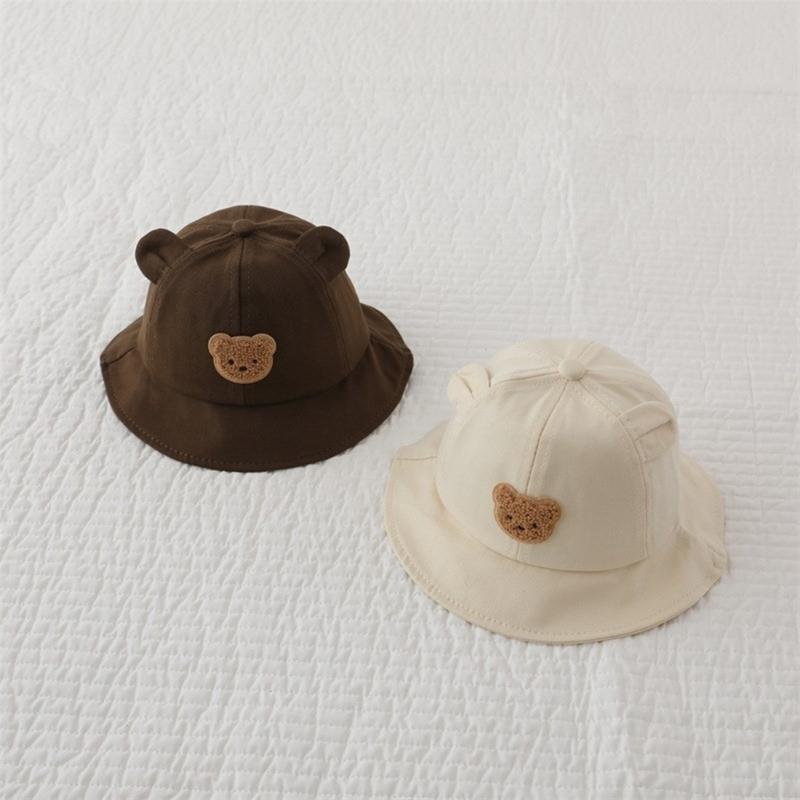 Детская шляпа-панама для новорожденных, шляпа-ведро, солнцезащитная шляпа для новорожденных, шляпа для новорожденных из хлопковой смеси для весенних и летних прогулок