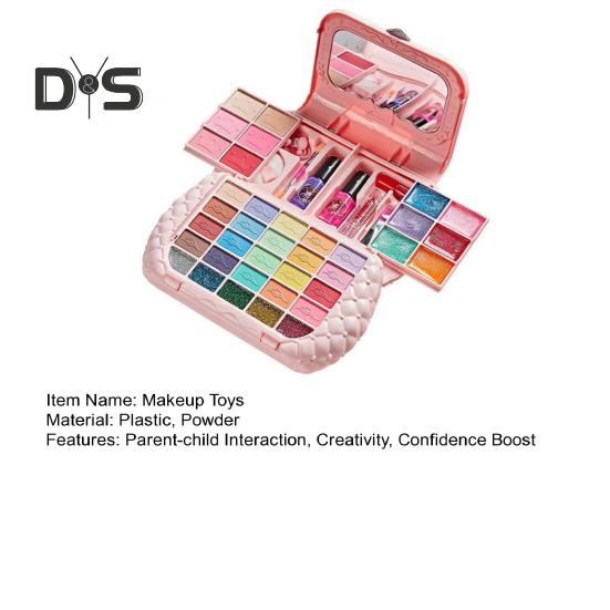 Kids Makeup Kit Washable Real Cosmetic Set Parent-child Makeup Set Princess Dress Up Kit for Christmas Birthday Girls 7-14 Years Old